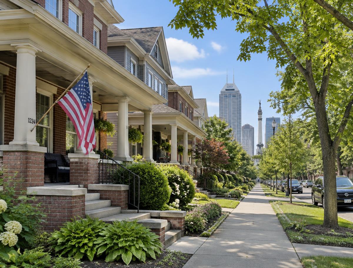 A residential street in an Indianapolis neighborhood